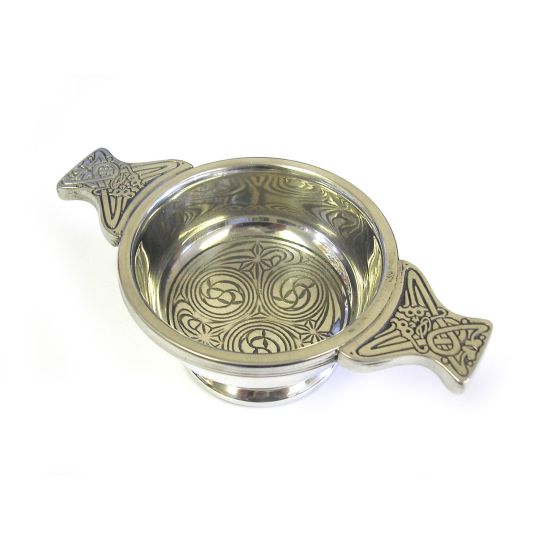 Kells Design Quaich in Pewter Medium - 10 cms (4")