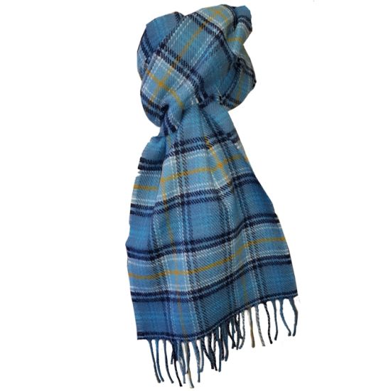 Lambswool Tartan Scarf in Kinloch Anderson Blue Loch Tartan