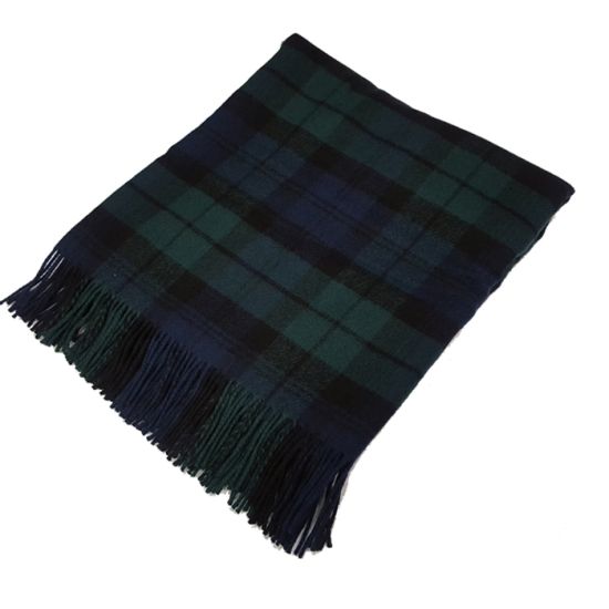Lambswool Rug in Black Watch Tartan