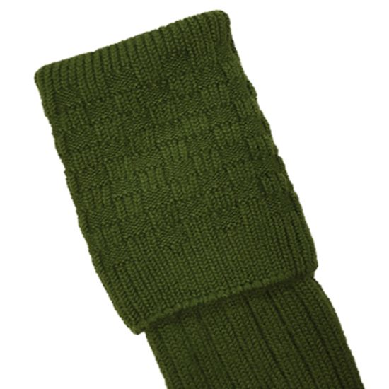Light Green Kilt Hose with Basket Weave Top