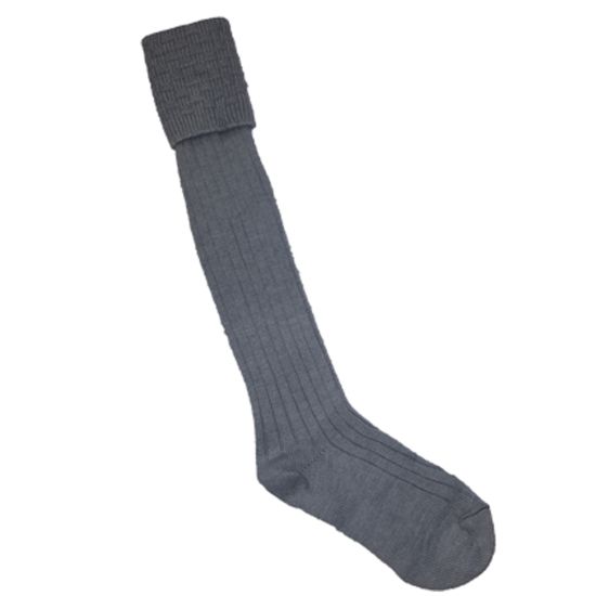 Light Grey Kilt Hose with Basket Weave Top