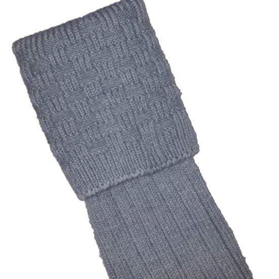 Light Grey Kilt Hose with Basket Weave Top