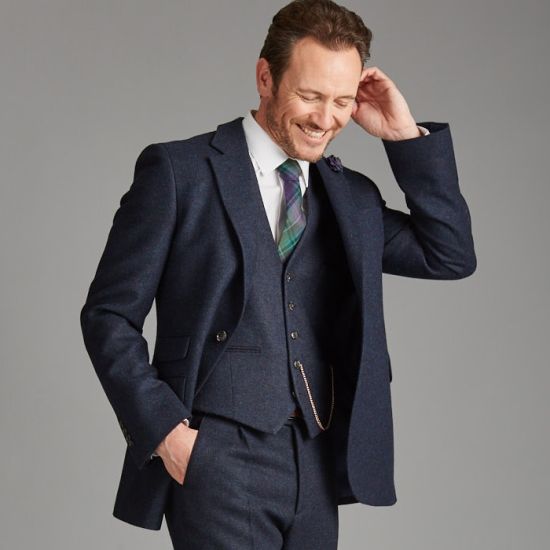 1868 Collection Cairngorm Highland Tweed Jacket in Midnight Ocean
