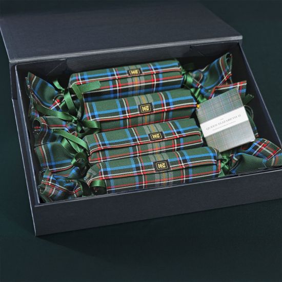 Box of Christmas Crackers in Queen Elizabeth II Jubilee Tartan