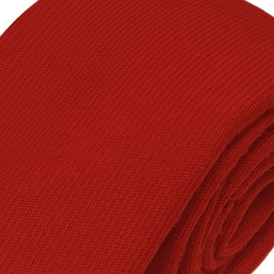 Red Modern plain wool tie to tone with kilt