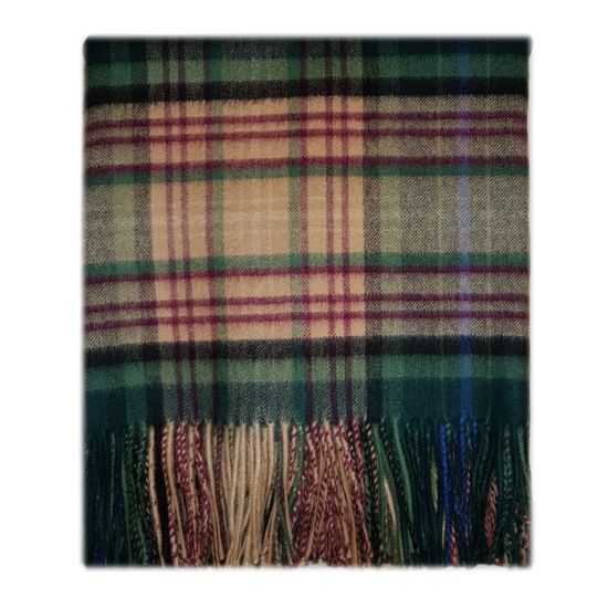 Cashmere throw blanket in Kinloch Anderson 150th Anniversary Sundial Tartan