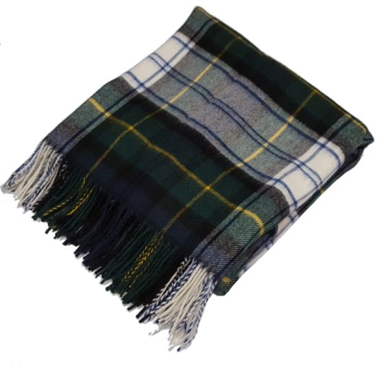 Lambswool throw rug in Gordon Dress Tartan