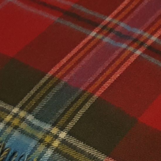 Lambswool throw rug in Maclean of Duart Weathered Sett