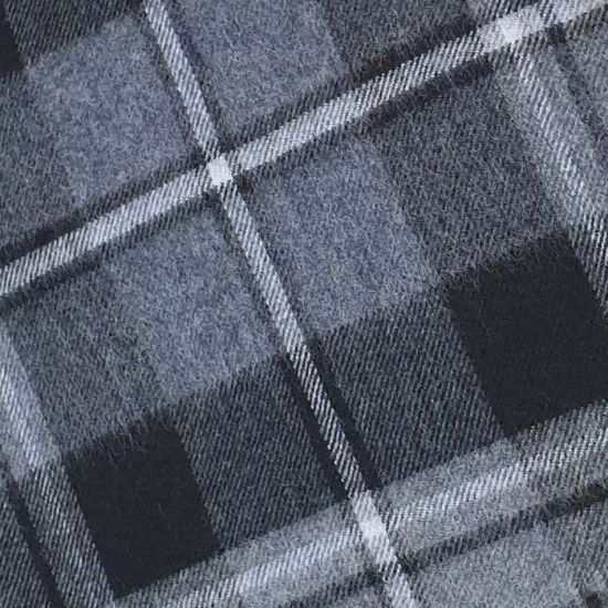 Lambswool throw blanket in Macrae Hunting Grey Tartan