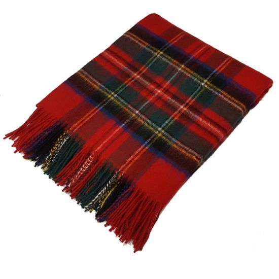 Lambswool Throw in Stewart Royal Tartan