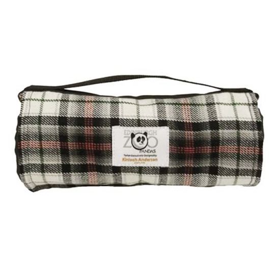 The Kinloch Anderson Picnic Rug in Panda Tartan RZSS with Wax Waterproof Backing