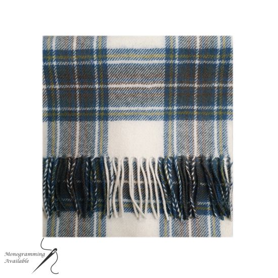 Lambswool Scarf in Stewart Blue Dress Tartan