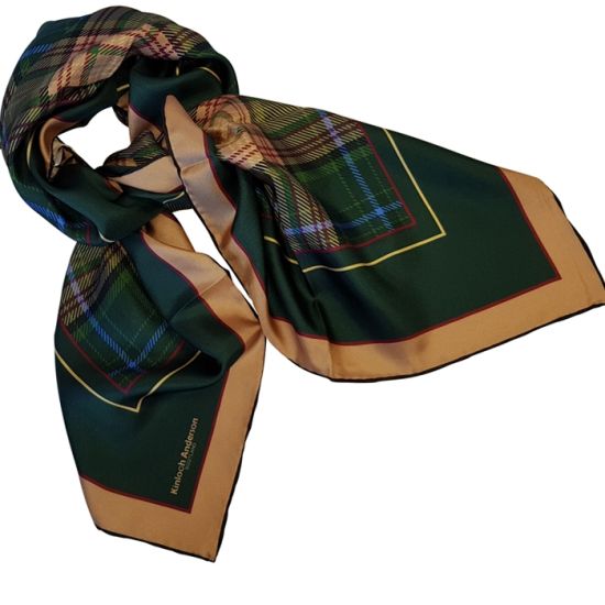Kinloch Anderson 150th Anniversary Sundial Tartan Silk Square Scarf