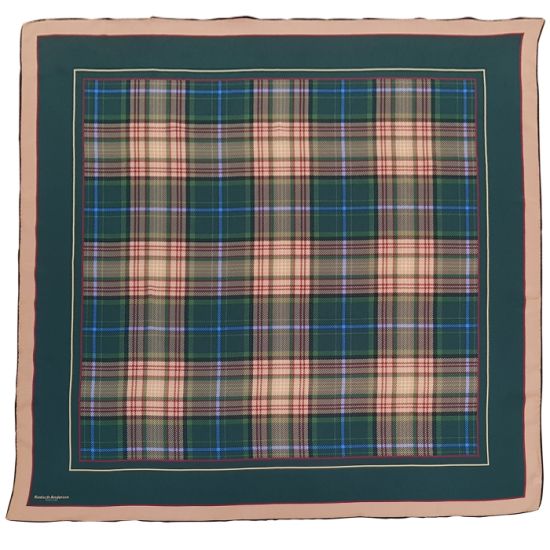 Kinloch Anderson 150th Anniversary Sundial Tartan Silk Square Scarf