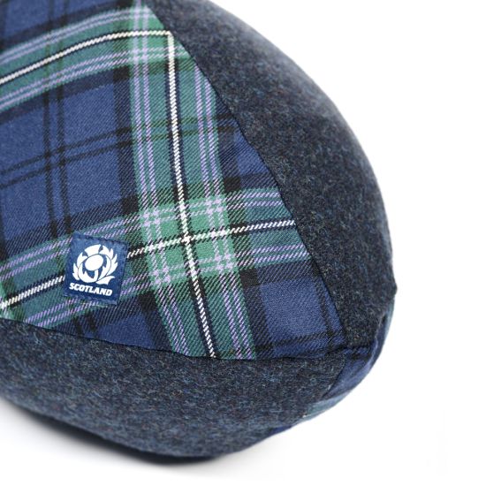 Eco Rugby Ball Cushion in Scottish Rugby Tartan