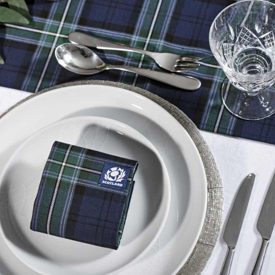 Scottish Rugby Tartan Table Runner and 8 Napkin Set