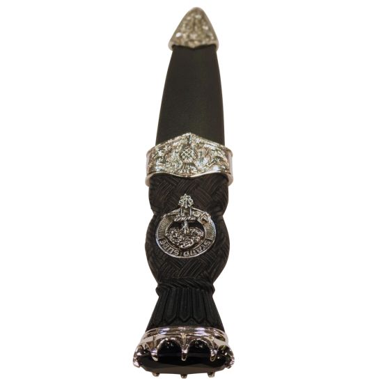 Celtic Design Clan Sgian Dubh in Pewter Finish with Stone
