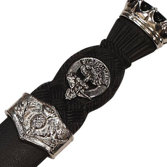 Celtic Design Clan Sgian Dubh in Pewter Finish with Stone