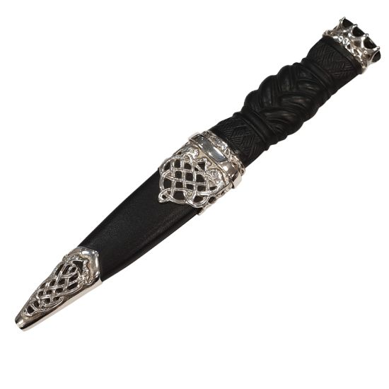 Plaited Effect Handle with Sterling Silver Lattice Design and Smoky Quartz Stone