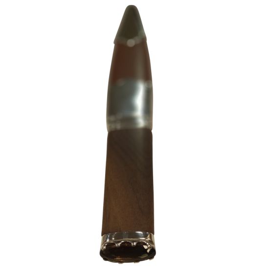 Brown Rosewood Handle and Leather Bound Sgian Dubh with Sterling Silver Mounts and Smoky Quartz Stone