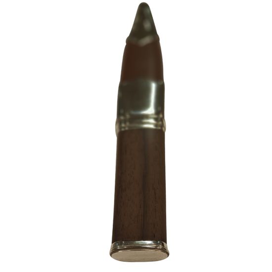  Brown Rosewood Handle and Leather Bound Sgian Dubh with Sterling Silver Mounts and Plain Top
