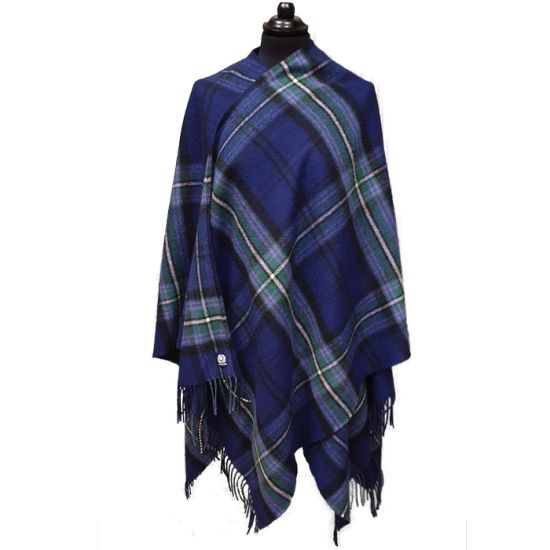 Lambswool Serape in Scottish Rugby Tartan