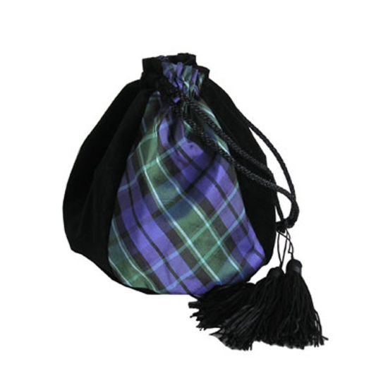 Silk and Velvet Evening Bag in Graham Tartan Silk