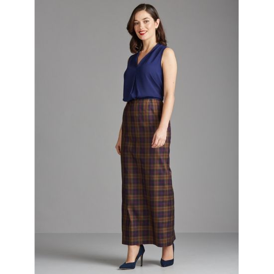 Straight skirt with back vent 100% pure silk tartan Special Order