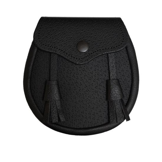 Boys Leather Day Sporran in Black