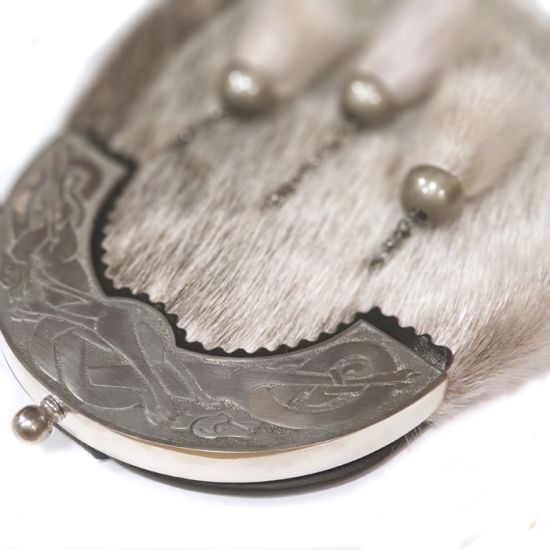 Sealskin Dress Sporran with Celtic Bird Cantle in Antique Finish
