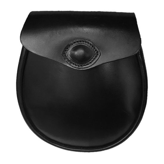 Bridle Leather Day Sporran - No Tassels in Black