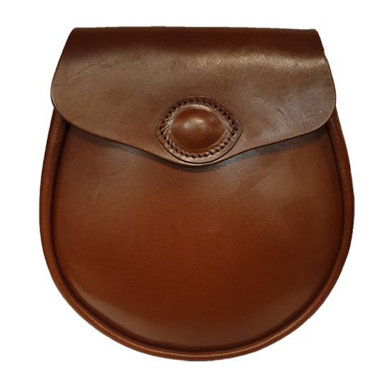 Bridle Leather Day Sporran - No Tassels in Conker