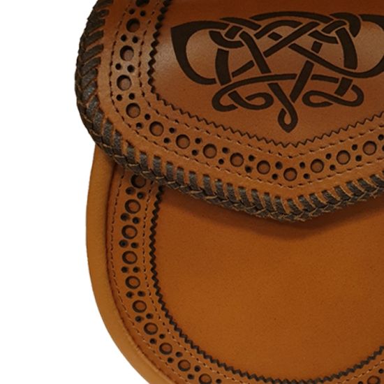 Tan Brogued Hand Bound Leather Day Wear Sporran