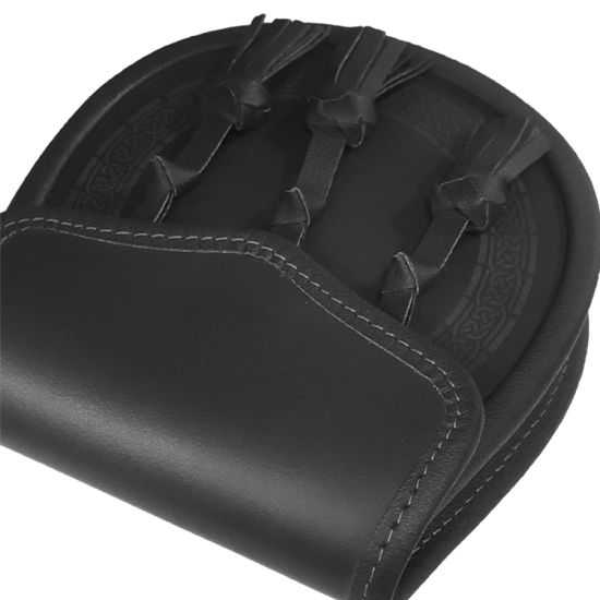 Leather Day Sporran, with Laser Etched Celtic Design on Pouch in Black