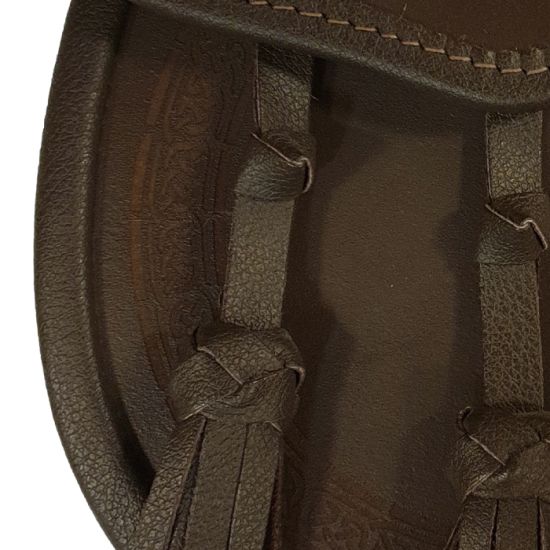 Leather Day Wear Sporran, with Laser Etched Celtic Design on Pouch in Brown