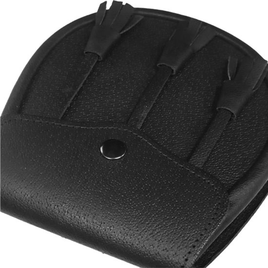 Black Leather Day wear Sporran with three leather tassels