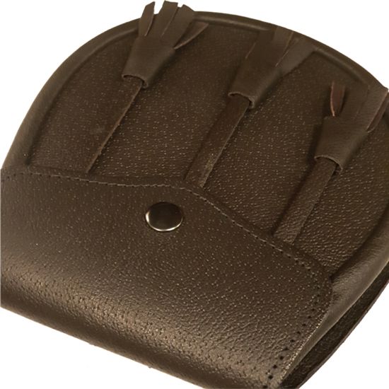 Brown Leather Day Sporran with three leather tassels
