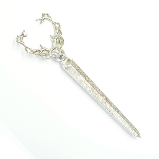 Sterling silver stag head kilt pin