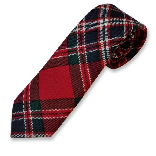 MacFarlane Red Modern Wool Tartan Tie
