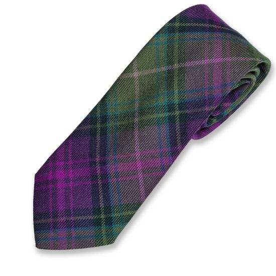 KINLOCH ANDERSON HEATHER TARTAN  Slim Wool TIE