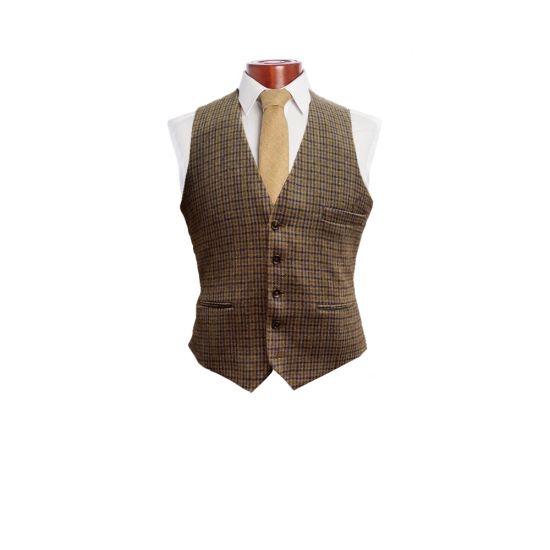 Cairngorm Highland Waistcoat - Blue Tweed Check
