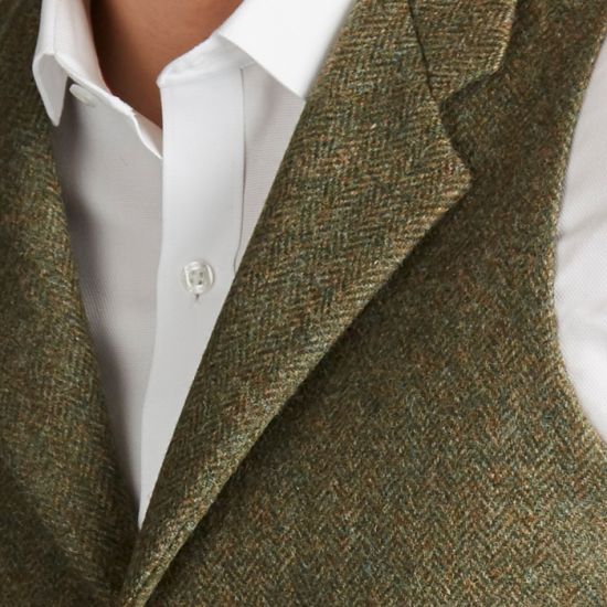 The Kinloch Anderson Anderson Lapel Green Tweed Waistcoat