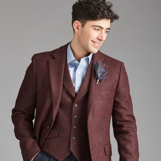 The Kinloch Anderson Anderson Lapel Waistcoat in Pheasant Tweed