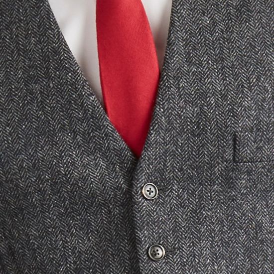The Kinloch Anderson 1868 Cairngorm Highland Waistcoat in Charcoal Grey Tweed