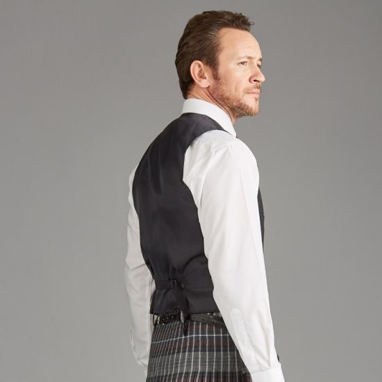 Kinloch Anderson Charcoal Grey Tweed Day Waistcoat