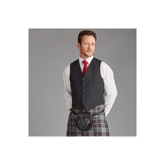 Kinloch Anderson Charcoal Grey Tweed Day Waistcoat