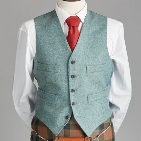 Kinloch Anderson Lovat Blue Tweed Day Waistcoat
