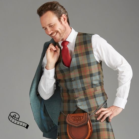 Kinloch Anderson Day Waistcoat in Tartan 5 Celtic Buttons