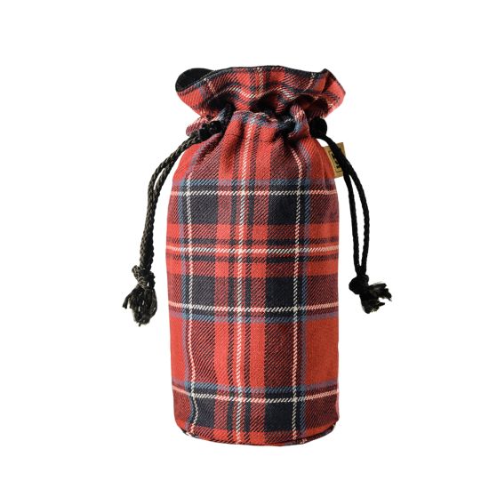 The Offcut Tartan and Velvet Bottle Bag