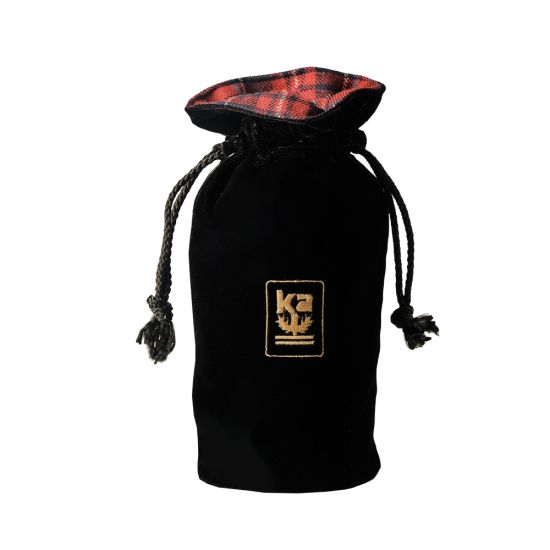 The Offcut Tartan and Velvet Bottle Bag